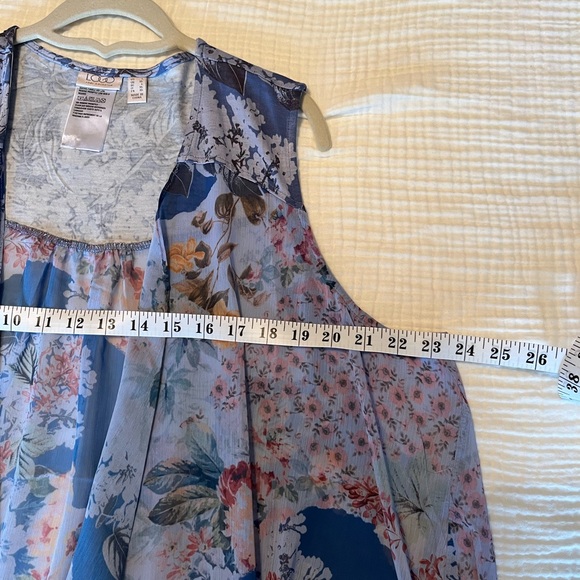 LOGO by Lori Goldstein Floral Sheer Tooper Size Large - Picture 7 of 9